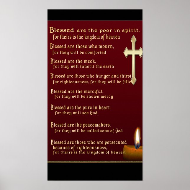 Póster Beatitudes Regalos cristianos (Frente)