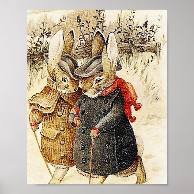 Póster Beatrix Potter - Caminata de Invierno Peter Rabbit (Frente)