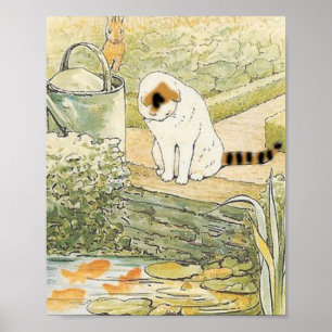 Póster Beatrix Potter - Gato blanco