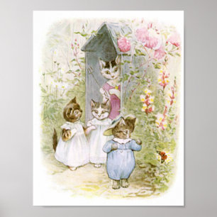 Póster Beatrix Potter Kittens Mother Garden