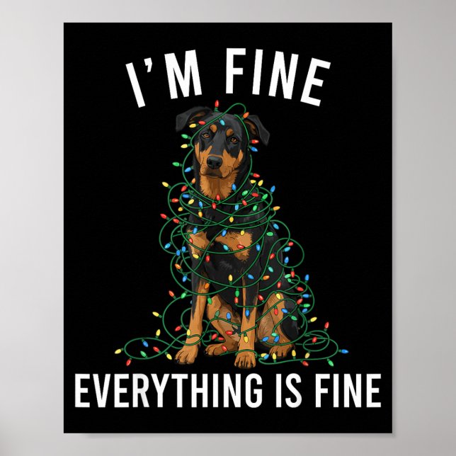 Póster Beauceron Christmas I'm Fine Everything Is Fine  (Frente)