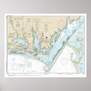 Póster Beaufort Inlet y parte del gráfico de sonido básic