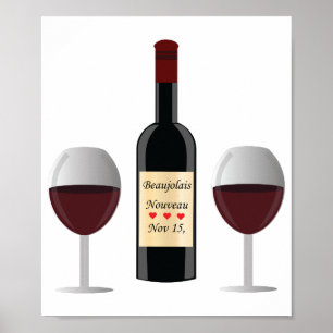 Póster Beaujolais Nouveau Day. Emar Design