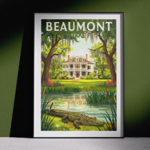 Póster Beaumont Texas Vintage