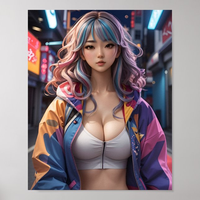 Póster Beautiful Anime Woman Photo Shoot #2 Poster (Frente)