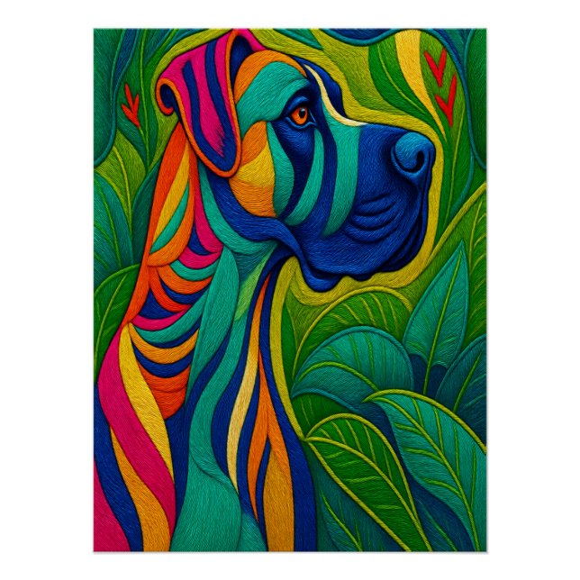 Póster Beautiful Artwork of a Majestic Great Dane (Anverso)