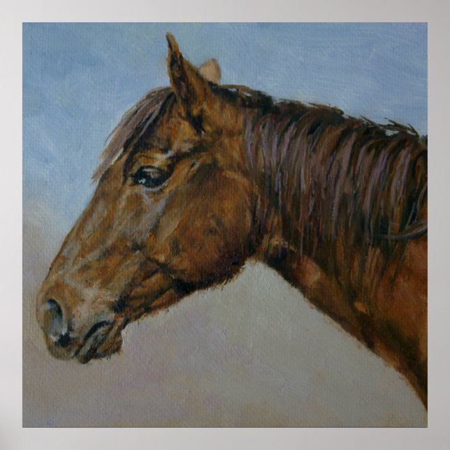 Póster Beautiful Brown Horse Portrait (Frente)