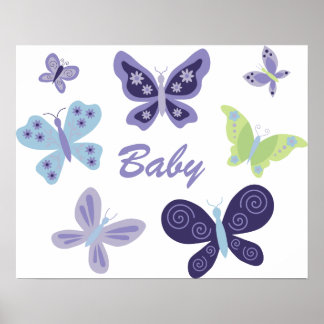 Póster Beautiful Butterflies Nursery