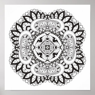 Póster Beautiful Deco Square Doodle 2