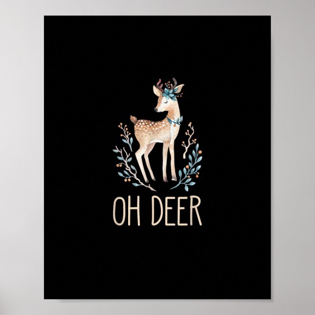 Póster Beautiful Funny Deer Oh Deer Modern Design  (Frente)