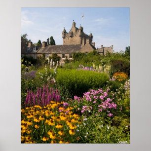 Póster Beautiful gardens and famous castle in Scotland