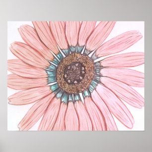 Póster Beautiful hand sketched Flower Poster