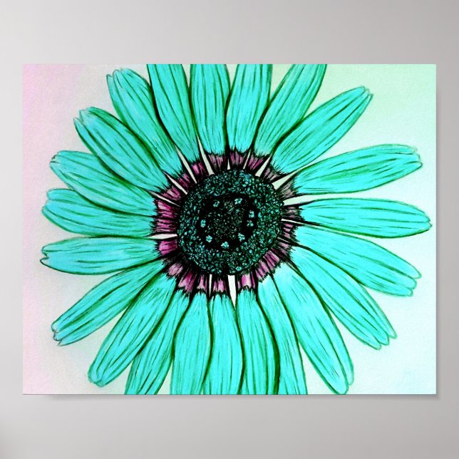 Póster Beautiful hand sketched Flower poster (Frente)