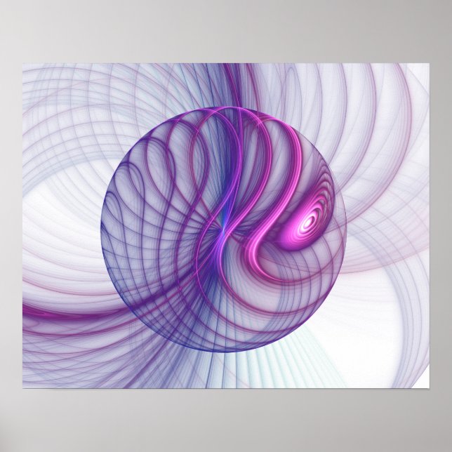 Póster Beautiful Movements Abstract Fractal Art Pink (Frente)
