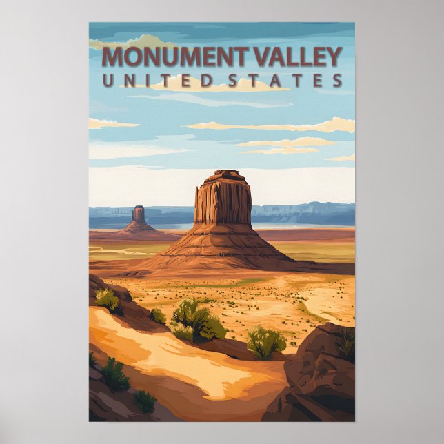 Póster Beautiful Place Monument Valley USA Travel (Frente)