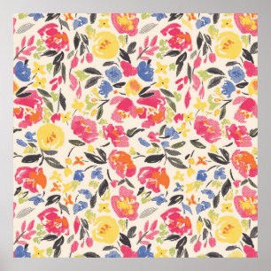 Póster Beautiful vintage Floral pattern in the many kind 