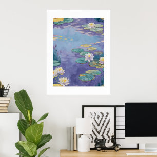 Póster Beautiful Water Lilies Monet Art