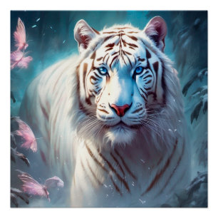Póster Beautiful White tiger