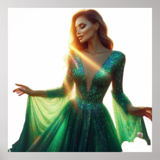 Póster Beautiful Woman on a 40x40 Wall Poster