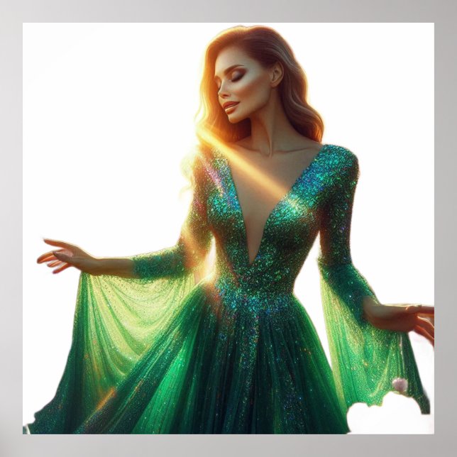 Póster Beautiful Woman on a 40x40 Wall Poster (Frente)