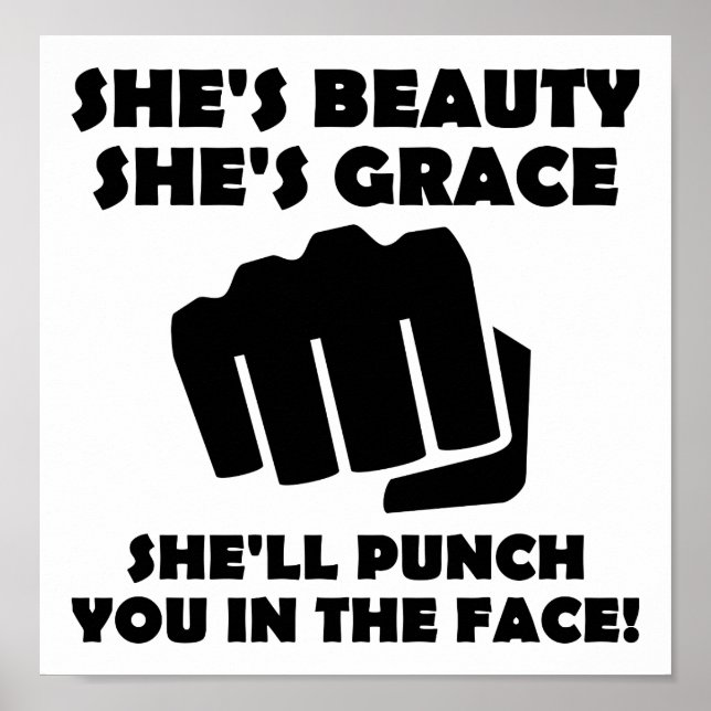 Póster Beauty Grace Punch Funny Poster (Frente)