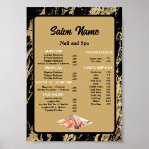 Póster Beauty Nail Salon Price List (Lista de Precios de