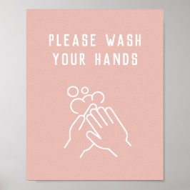 Póster Beauty Salon Hygiene Please Wash Your Hands