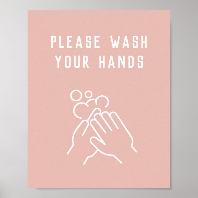 Póster Beauty Salon Hygiene Please Wash Your Hands (Frente)