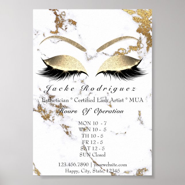 Póster Beauty Studio Abriendo horas MUA Esteticismo latig (Frente)
