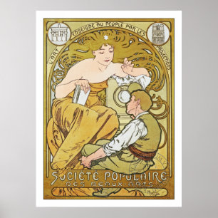 Póster Beaux-Artes del DES de Alfonso Mucha - de Société