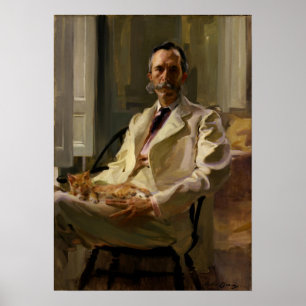 Póster Beaux - Hombre con el gato (Henry Sturgis)