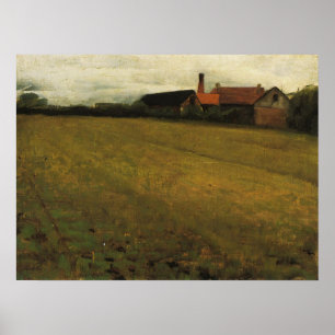 Póster Beaux - Paisaje con edificio de granja