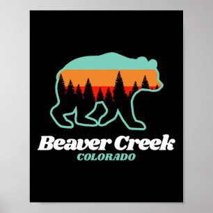 Póster Beaver Creek Colorado Esquí Snowboarding Bear