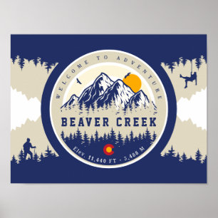 Póster Beaver Creek Colorado Flag Mountain Skvenir