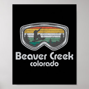Póster Beaver Creek Snowboarding Retro Colorado Snowboard
