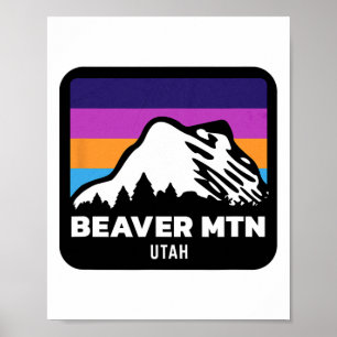 Póster Beaver Mountain Utah Skowboard Sk