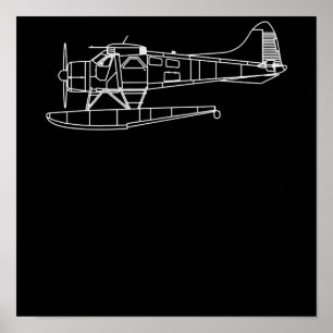 Póster Beaver On Floats Sea Plane Piot Divertido