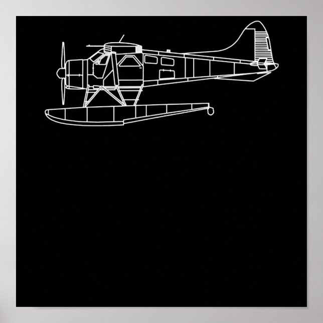 Póster Beaver On Floats Sea Plane Piot Divertido (Frente)
