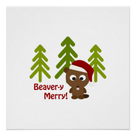 Póster ¡Beaver-y Merry! El castor de los Navidades cutáne