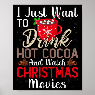 Póster Beba Chocolate Caliente Y Mira Cine De Vacaciones 