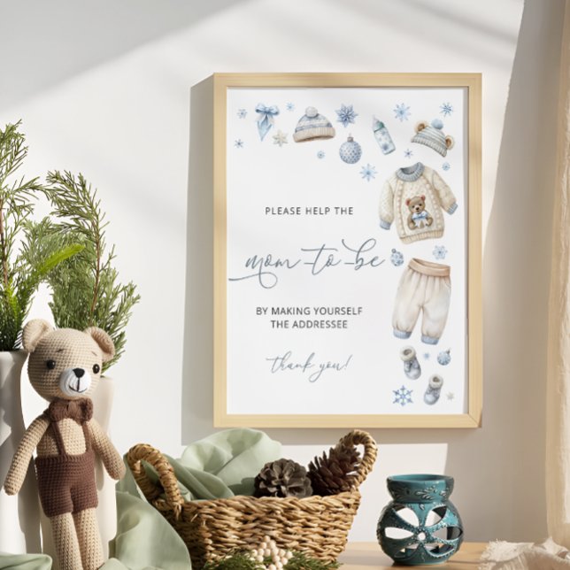 Póster Beba su dirección Baby Shower fría y un sobre (Subido por el creador)