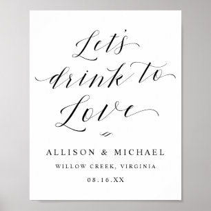 Póster Bebamos para amar el Rótulo de la cena de la recep