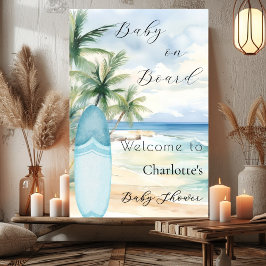 Póster Bebé a bordo bienvenida Baby Shower
