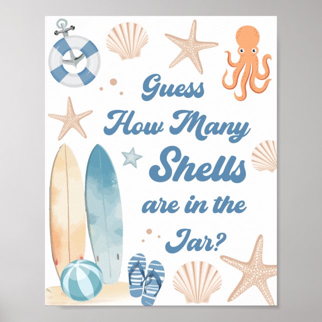 Póster Bebé a bordo de Baby Shower Adivina cuántas ventas (Frente)