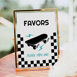 Póster Bebé a bordo Skateboard Baby Shower Favor Rótulo