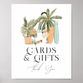 Póster Bebé a bordo Surf Baby Shower Cards & Gifts Rótulo