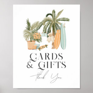 Póster Bebé a bordo Surf Baby Shower Cards & Gifts Rótulo