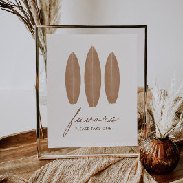 Póster Bebé a bordo Surfboard Baby Shower Favor Rótulo