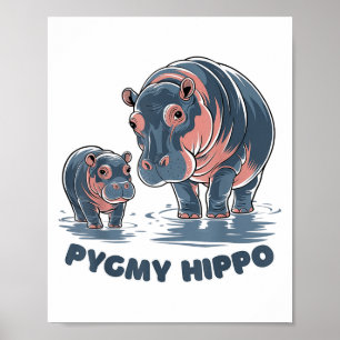 Póster Bebé Adorable Hipopótamo Enano Moo Deng Zoo Divert