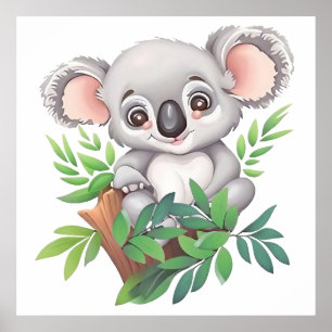 Póster Bebé Adorable Koala Bear